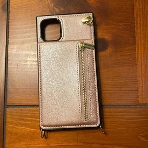 iPhone 11 crossbody wallet case. Rose gold color. Brand new.